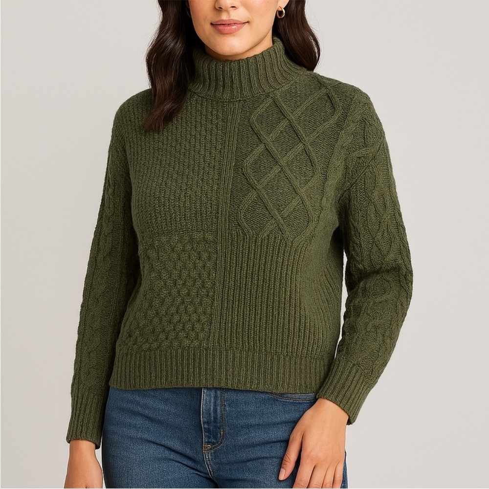 American Eagle Mock Neck Ribbed Sweater